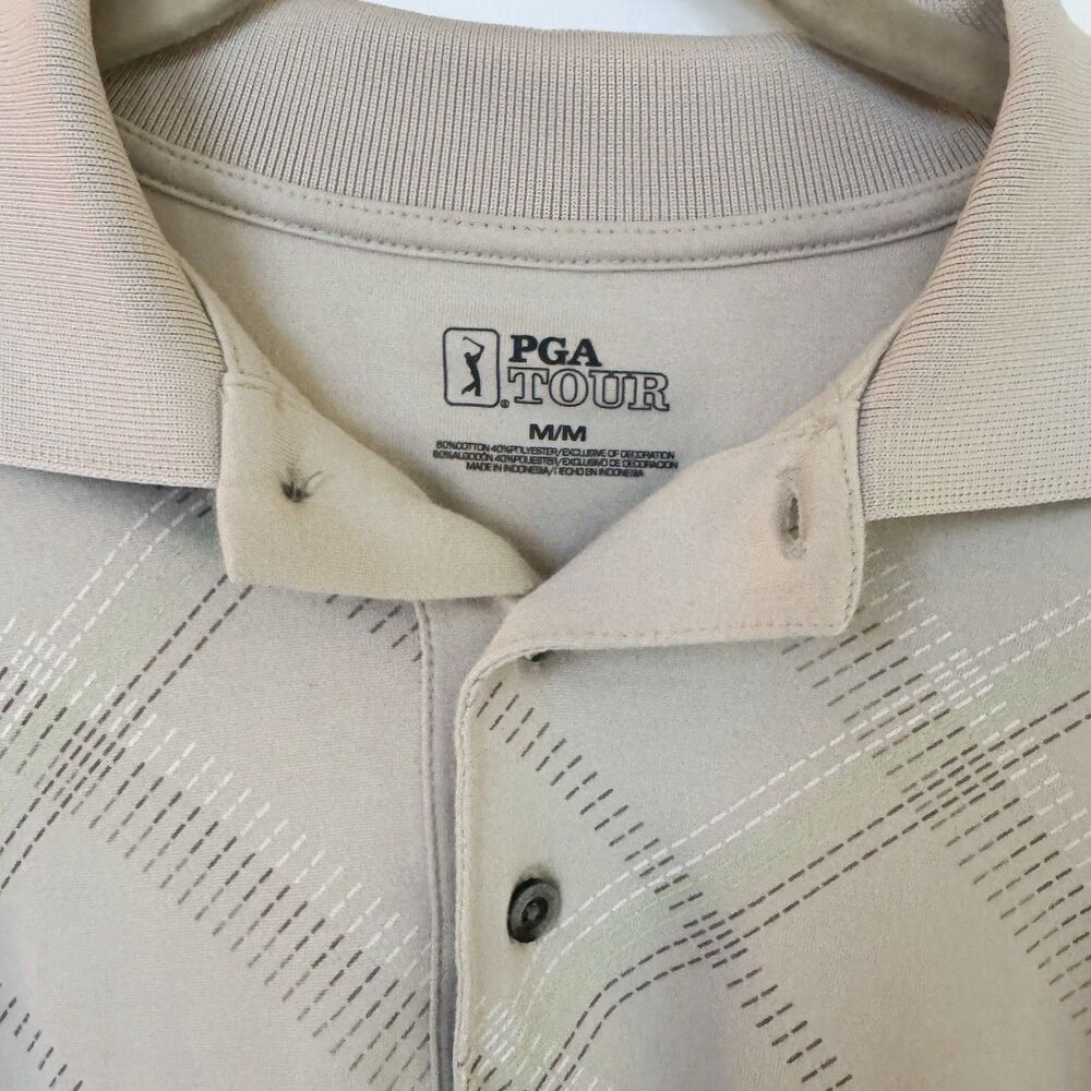 PGA Tour Men’s Polo‎ Size Medium Beige/Brown